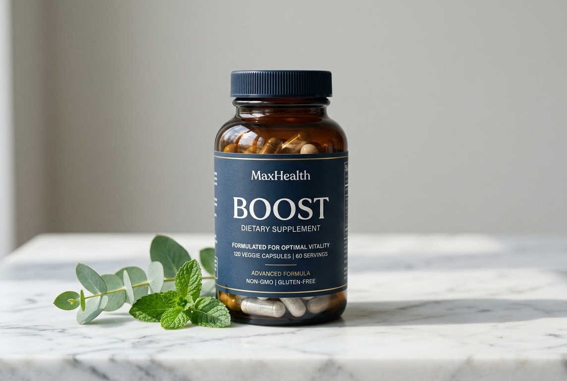 MaxHealth Boost – suplemento alimentar em frasco premium